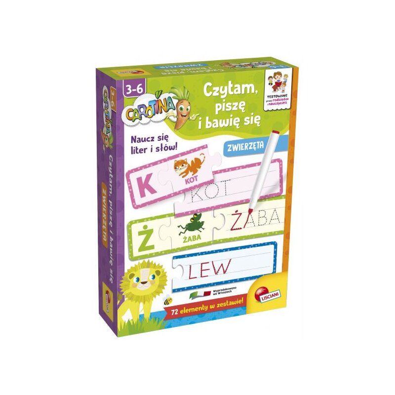 Zestaw edukacyjny LISCIANI Carotina Bawię się Czytam i piszę Zwierzęta 304-PL86931
