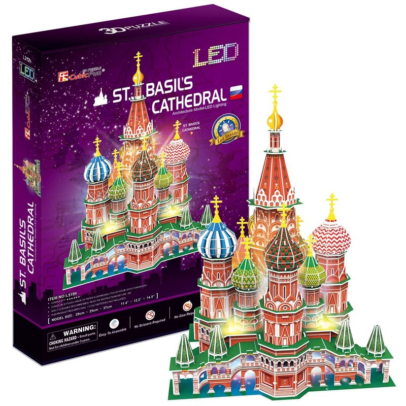 Puzzle 3D CUBIC FUN LED Katedra Św. Bazyla L519H (224 elementy)