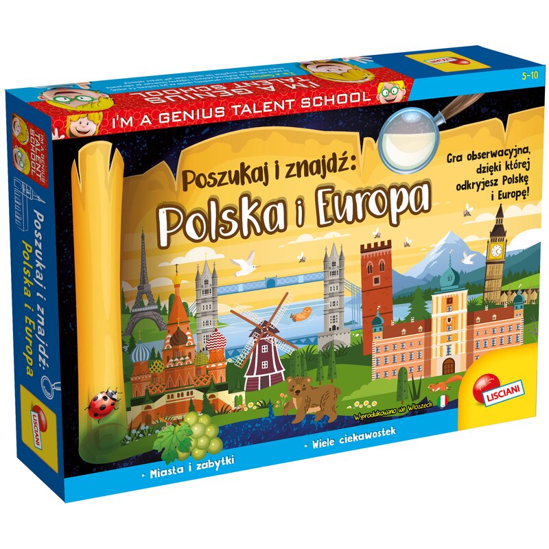 Gra towarzyska LISCIANI I'm a Genius Poszukaj i Znajdź: Polska - Europa 304-PL92277