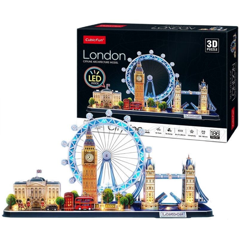 Puzzle 3D CUBIC FUN City Line Londyn L532H (186 elementów)
