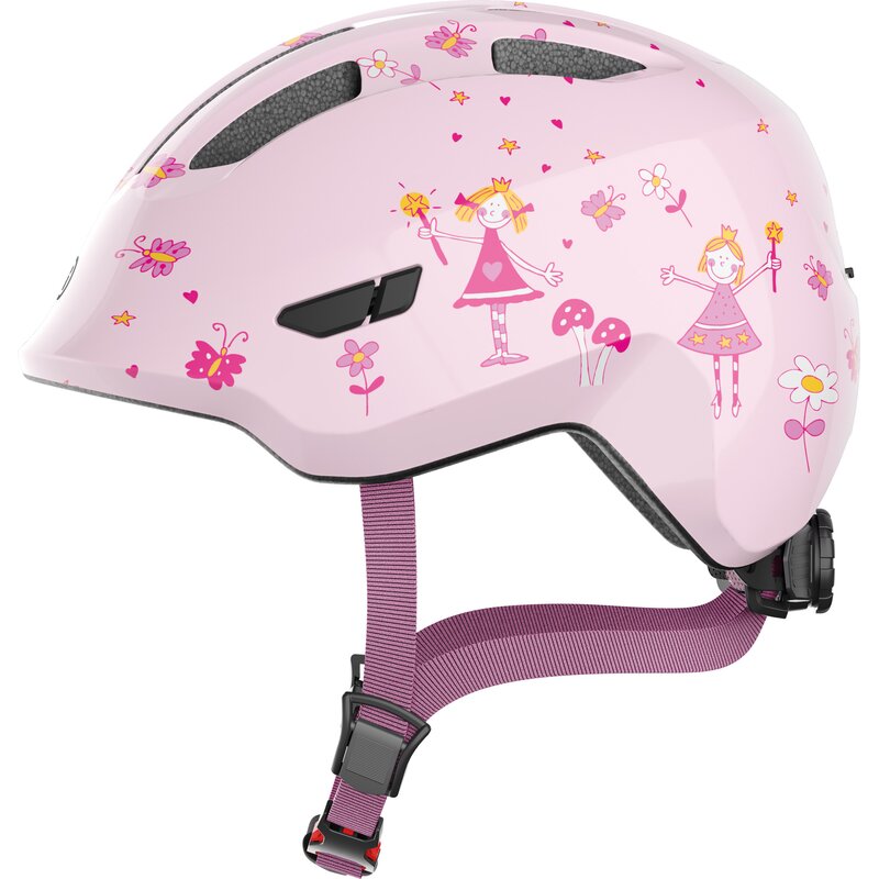 Kask rowerowy ABUS Smiley 3.0 LED Princess Różowy dla Dzieci (rozmiar S)