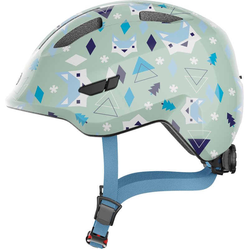 Kask rowerowy ABUS Smiley 3.0 LED Nordic Zielono-niebieski dla Dzieci (rozmiar M)