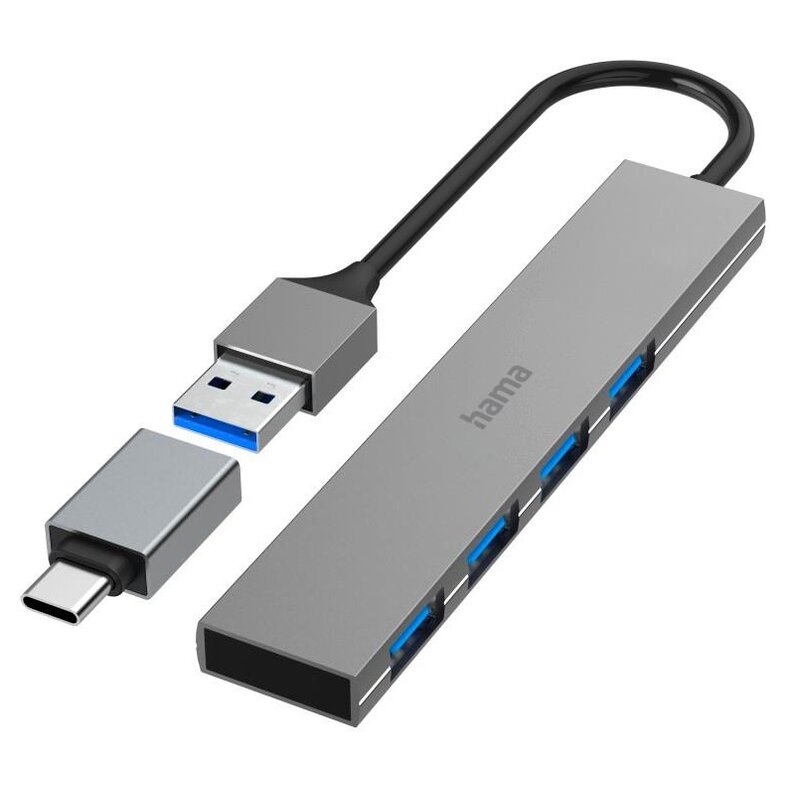 Hama Premium USB 3.2 Adapter USB-C USB A Szary
