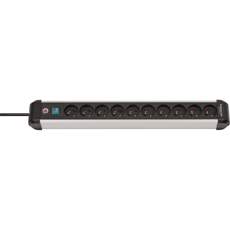 Brennenstuhl Premium-Alu-Line 1391034000 10 gniazd 3m Czarno-srebrny