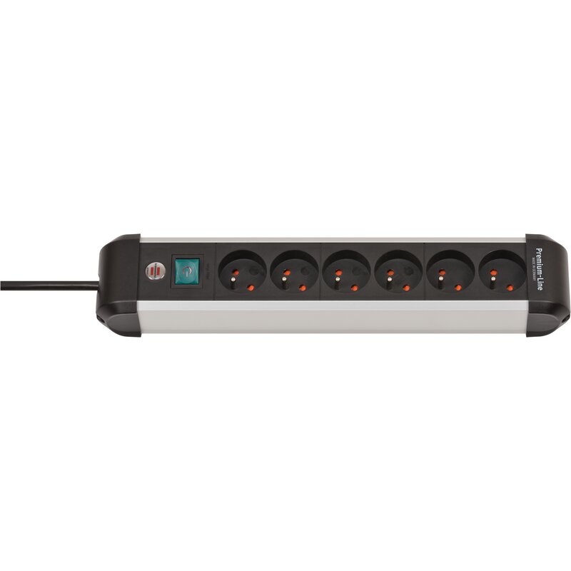 Brennenstuhl Premium-Alu-Line 1391034600 6 gniazd 3m Czarno-srebrny