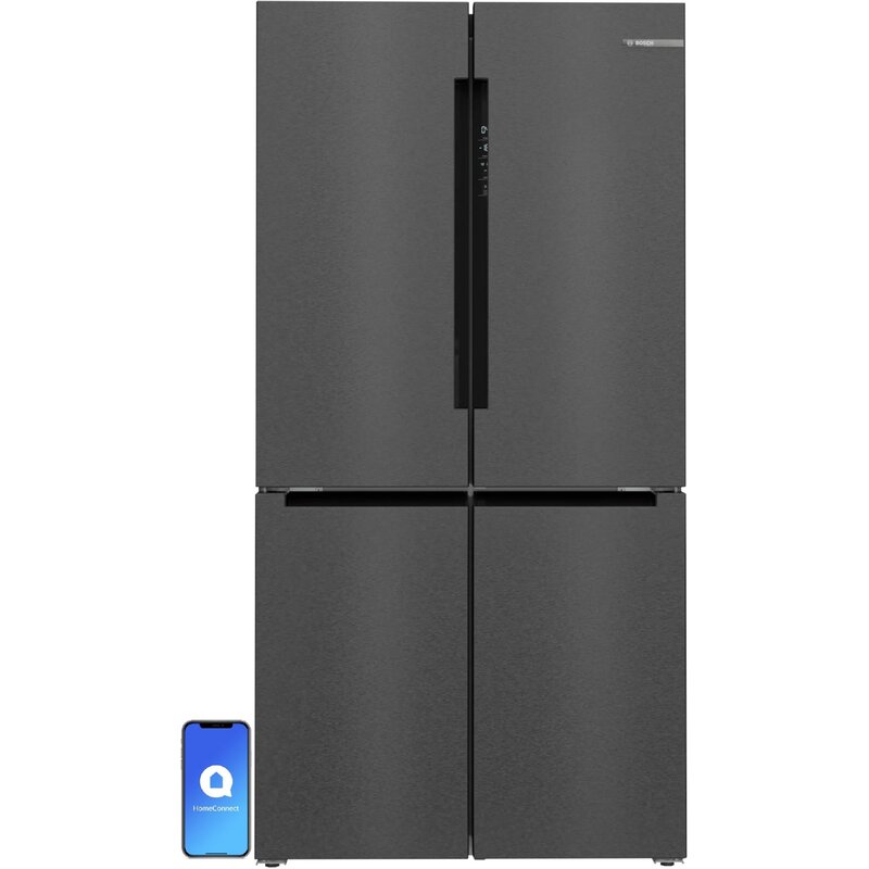 Bosch Serie 4 KFN96AXEA Pełny No Frost 183cm Szuflada z kontrolą wilgotności Zdalne sterowanie Ciemna Stal Nierdzewna
