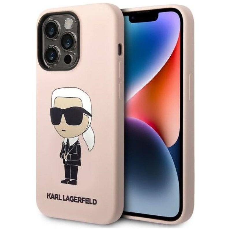 Etui KARL LAGERFELD Silicone NFT Ikonik MagSafe do Apple iPhone 14 Pro Różowy