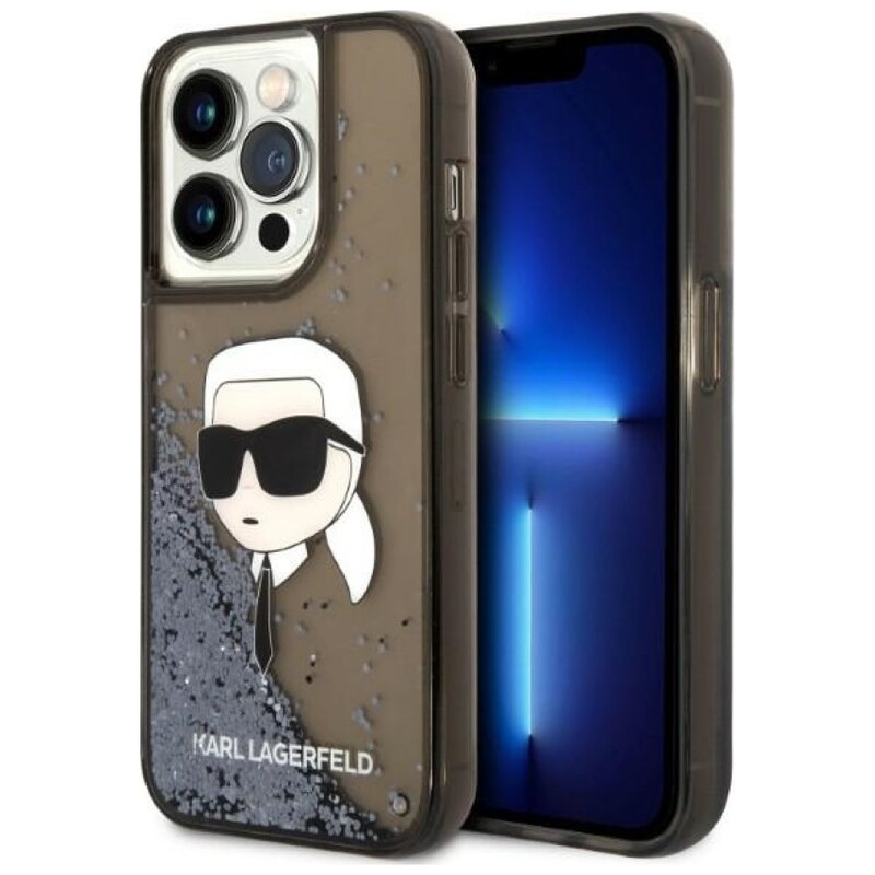 Etui KARL LAGERFELD Glitter Karl Head do Apple iPhone 14 Pro Czarny