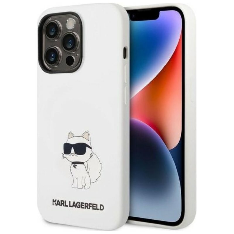 Etui KARL LAGERFELD Silicone NFT Choupette do Apple iPhone 14 Pro Max Biały
