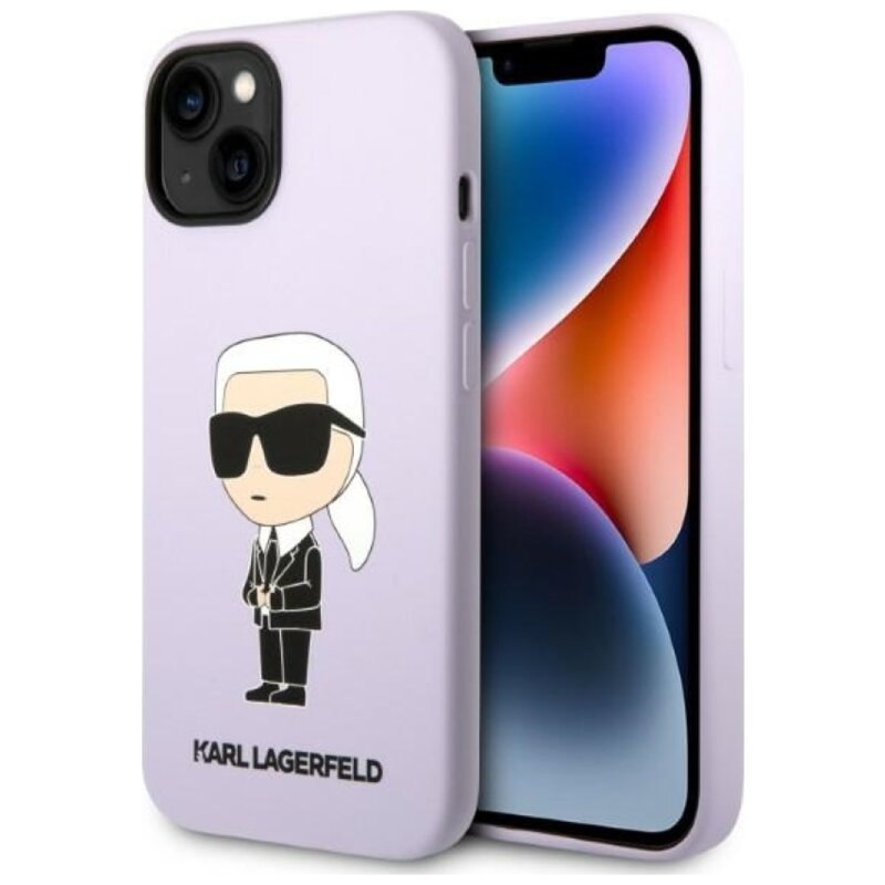 Etui KARL LAGERFELD Silicone NFT Ikonik do Apple iPhone 14 Plus Purpurowy