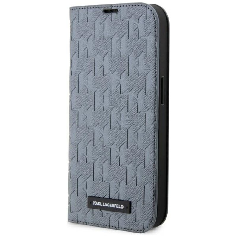 Etui KARL LAGERFELD Booktype Saffiano Monogram do Apple iPhone 14 Pro Max Srebrny