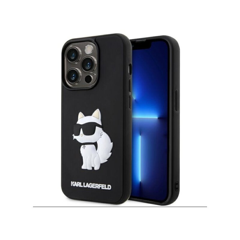 Etui KARL LAGERFELD Rubber Choupette 3D do Apple iPhone 14 Pro Czarny