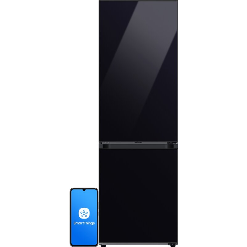 Samsung Bespoke RB34C7B5D22 Funkcje AI Pełny No Frost 185,3cm Szuflada z kontrolą wilgotności Zdalne sterowanie Czarne szkło