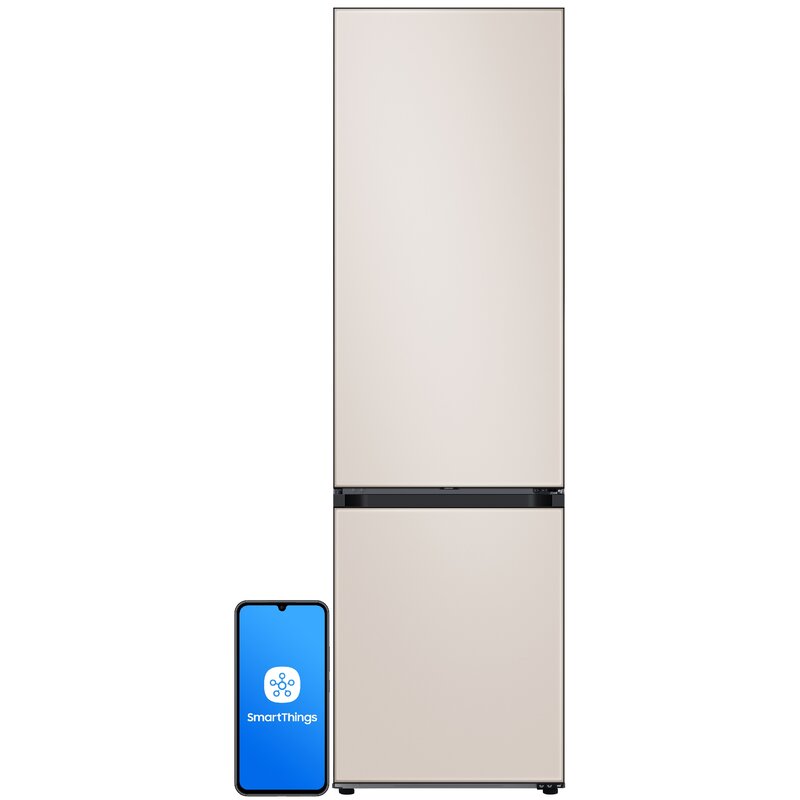 Samsung Bespoke RB38C7B5D39 Funkcje AI Pełny No Frost 203cm Szuflada z kontrolą wilgotności Zdalne sterowanie Satynowy Beż