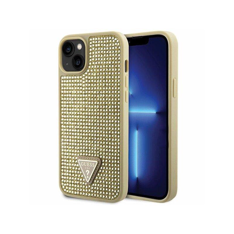 Etui GUESS Rhinestone do Apple iPhone 14 Plus Złoty