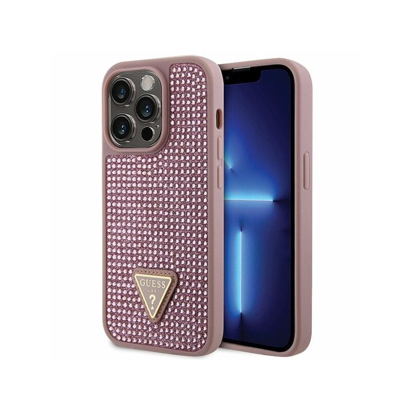 Etui GUESS Rhinestone do Apple iPhone 14 Pro Różowy