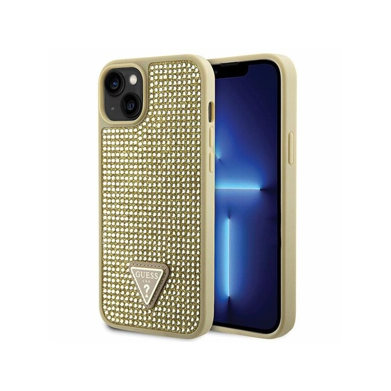 Etui GUESS Rhinestone do Apple iPhone 14 Złoty