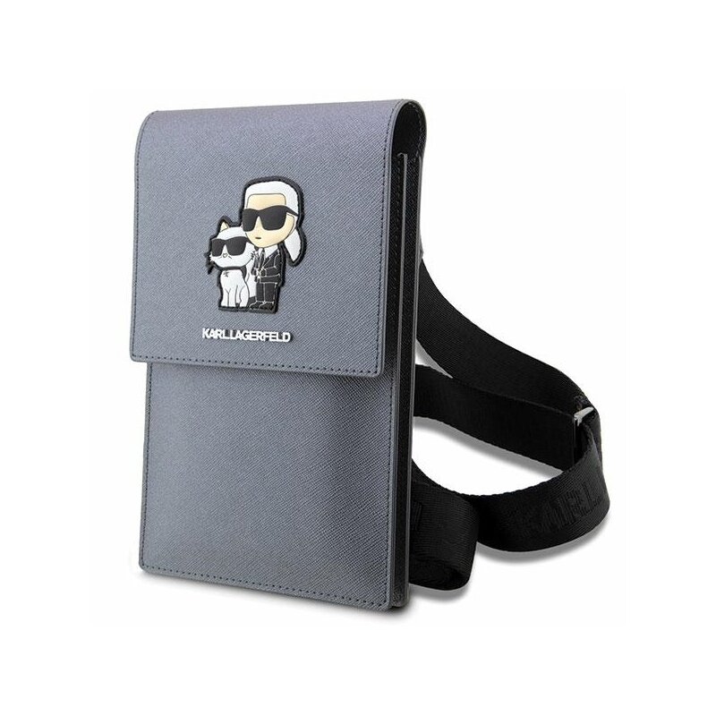 Torba KARL LAGERFELD Saffiano Srebrny