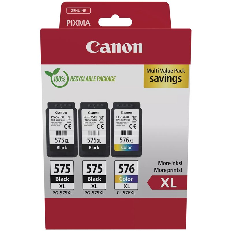 Canon 2 x PG-575XL/CL-576XL 2x Czarny + Kolor 42,6ml