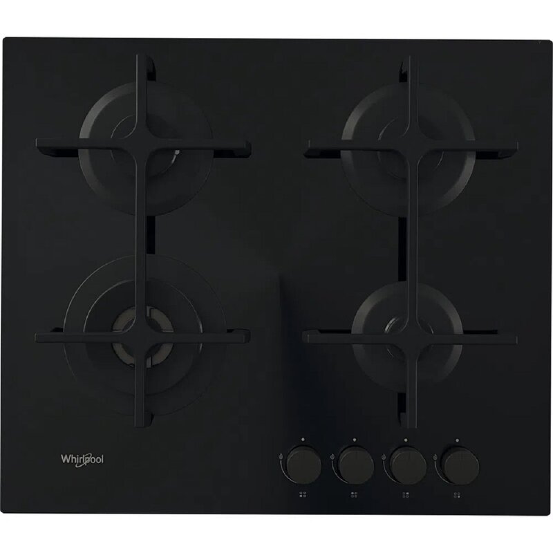 Płyta gazowa WHIRLPOOL AKT627NB1 Wysokowydajne palniki Żeliwne ruszty WOK Szkło 58cm