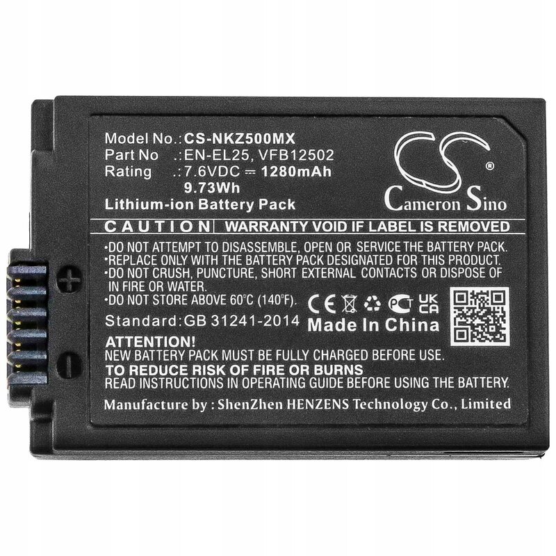 Akumulator CAMERON SINO EN-EL25 1280 mAh do Nikon Z50/Z30/Z Fc Mirrorless
