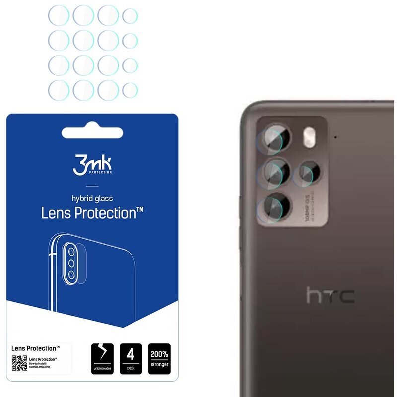Szkło hybrydowe na obiektyw 3MK Lens Protection do HTC U23 Pro