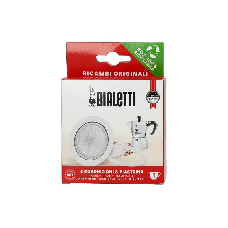 Uszczelka BIALETTI 1 TZ + Sitko (3 sztuki)