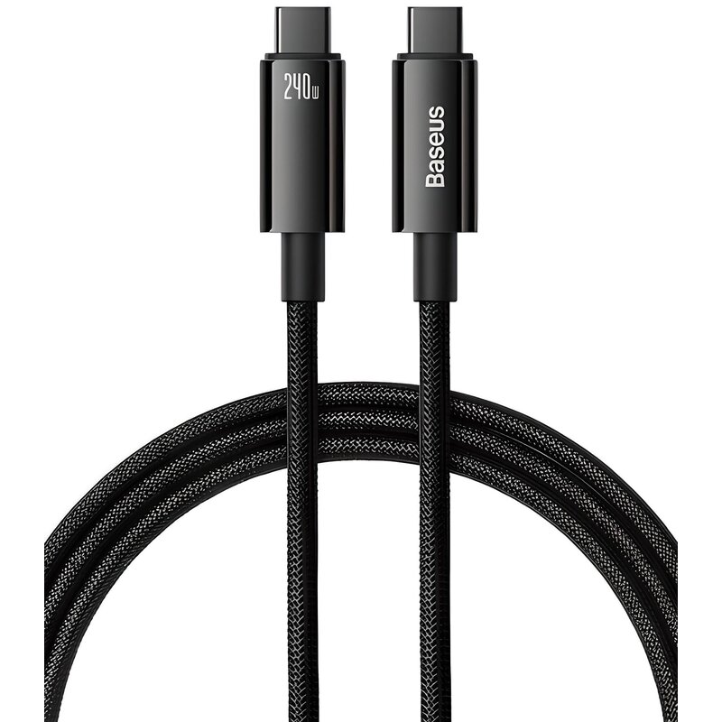 Kabel USB-C - USB-C BASEUS Tungsten Gold 240W 1 m Czarny