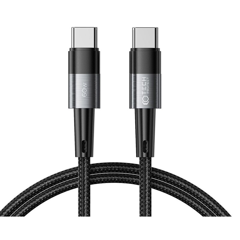 Kabel USB-C - USB-C TECH-PROTECT UltraBoost PD60W/3A 1m Szary