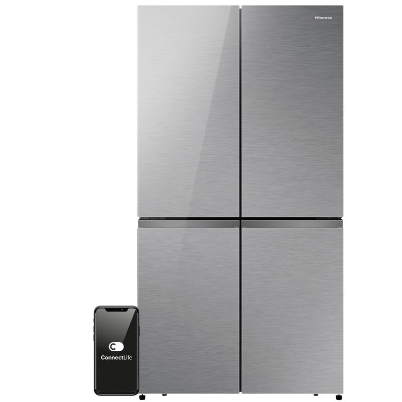 Lodówka HISENSE RQ758N4SGIE1 MD Side by Side No Frost 178.5cm Srebrna Wi-Fi ConnectLife My Fresh Choice Metal Cooling