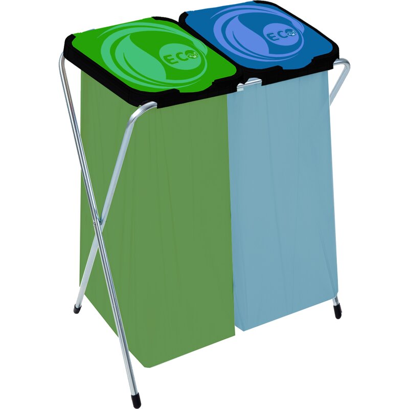 Stojak na worki GIFT Eco Globe 2 2x120L Zielono-Niebieski