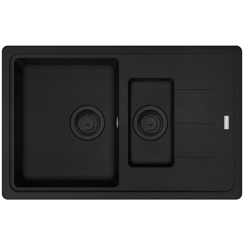 Zlewozmywak półtorakomorowy z ociekaczem FRANKE Basis BFG 651-78 114.0693.555 Czarny mat 50x78