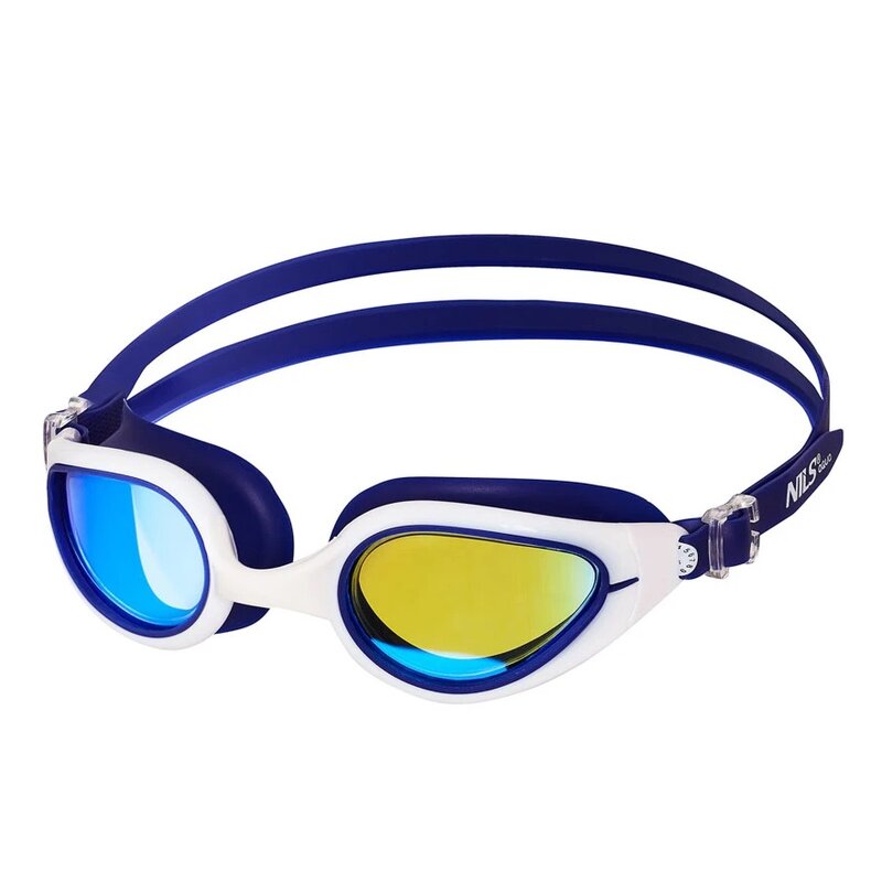 Okulary pływackie NILS AQUA NQG480MAF Niebiesko-biały filtr UV