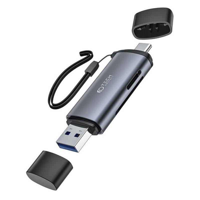 Czytnik kart TECH-PROTECT SD & Micro SD Ultraboost Szary