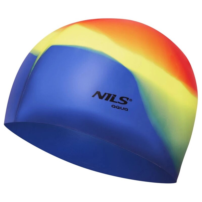 Czepek NILS AQUA Nqc M04 Czerwono-żółto-niebieski