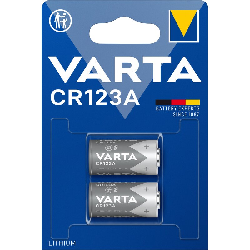 Varta Litowe Baterie Cylindryczne CR123A (2 szt.)