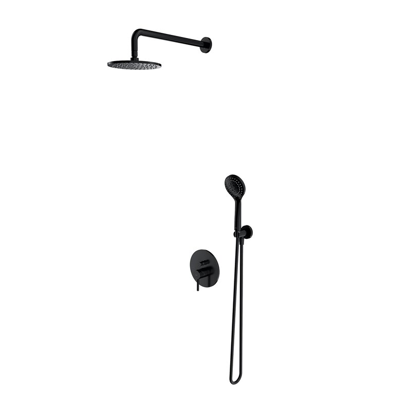 Zestaw prysznicowy podtynkowy OMNIRES Y SYSY38BL z deszczownicą Czarny