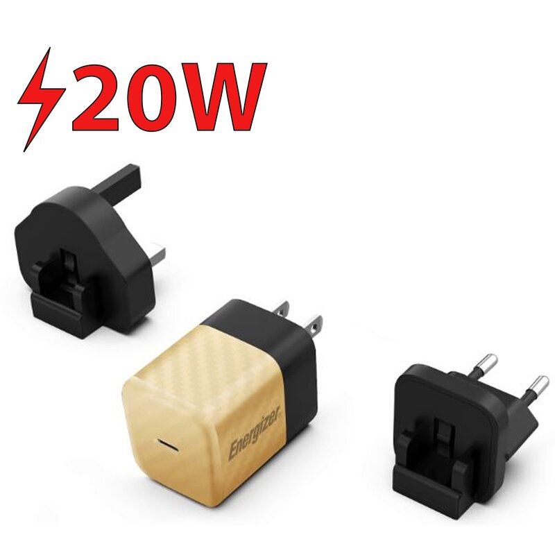 Ładowarka sieciowa ENERGIZER Ultimate Multiplug GaN 20W Złoty ładowarka do telefonu USB-C