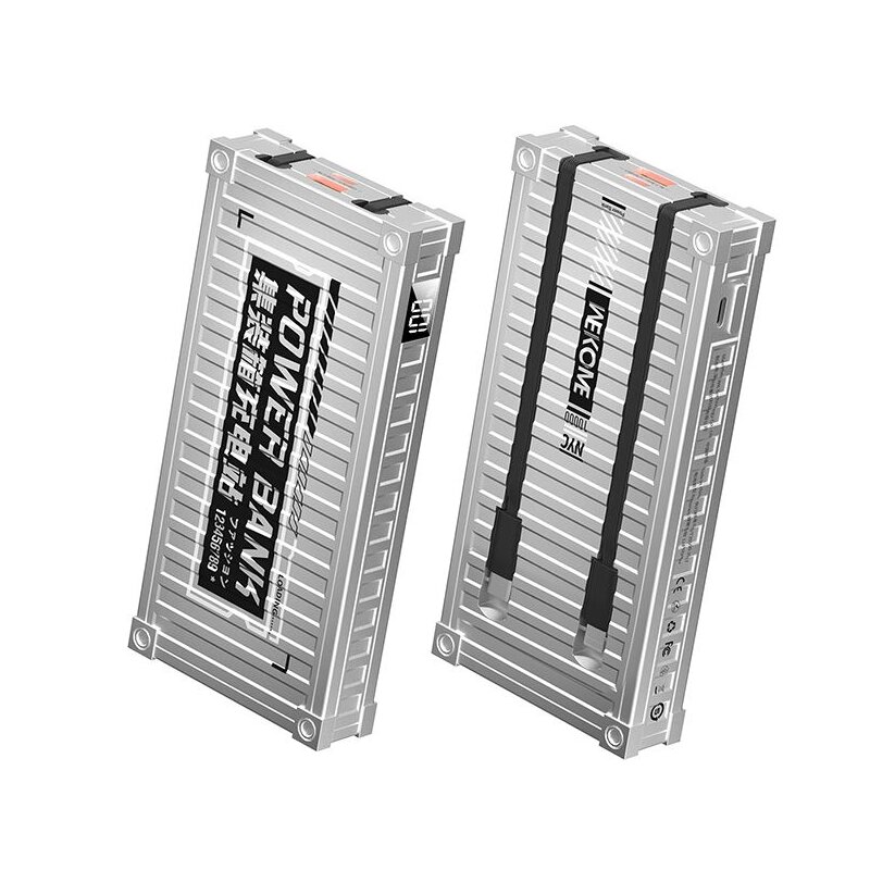 Powerbank WEKOME WP-339 Container Series 10000 mAh 22.5W Srebrny