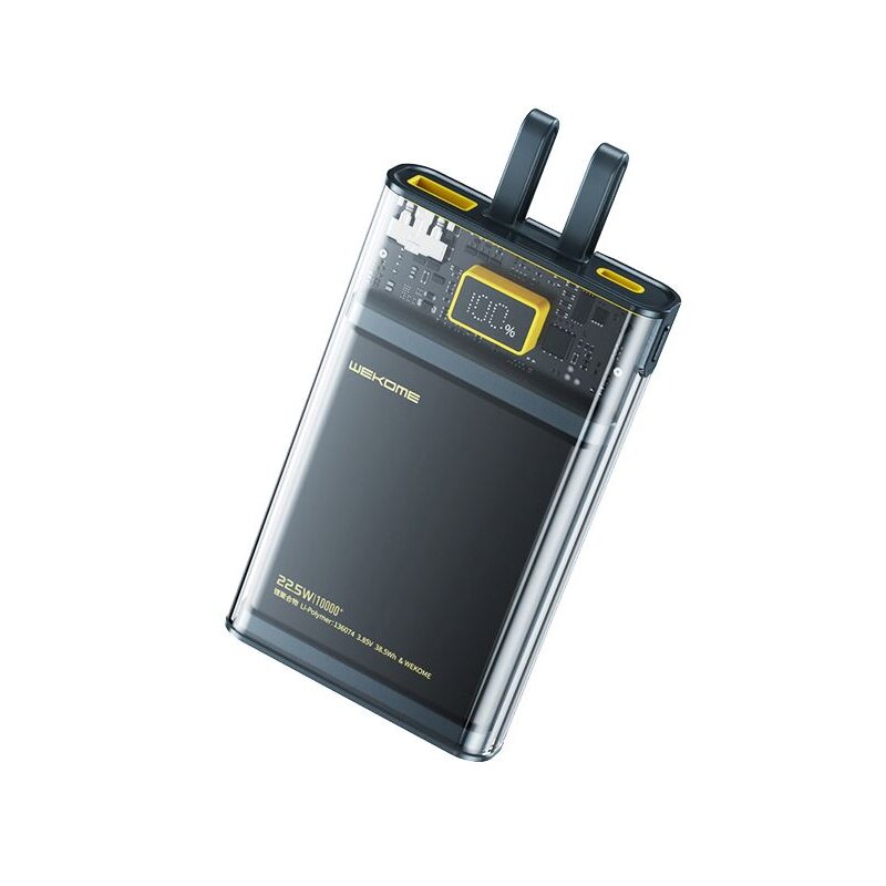 Powerbank WEKOME WP-323 Vanguard Series 10000 mAh 22.5W Czarno-przezroczysty