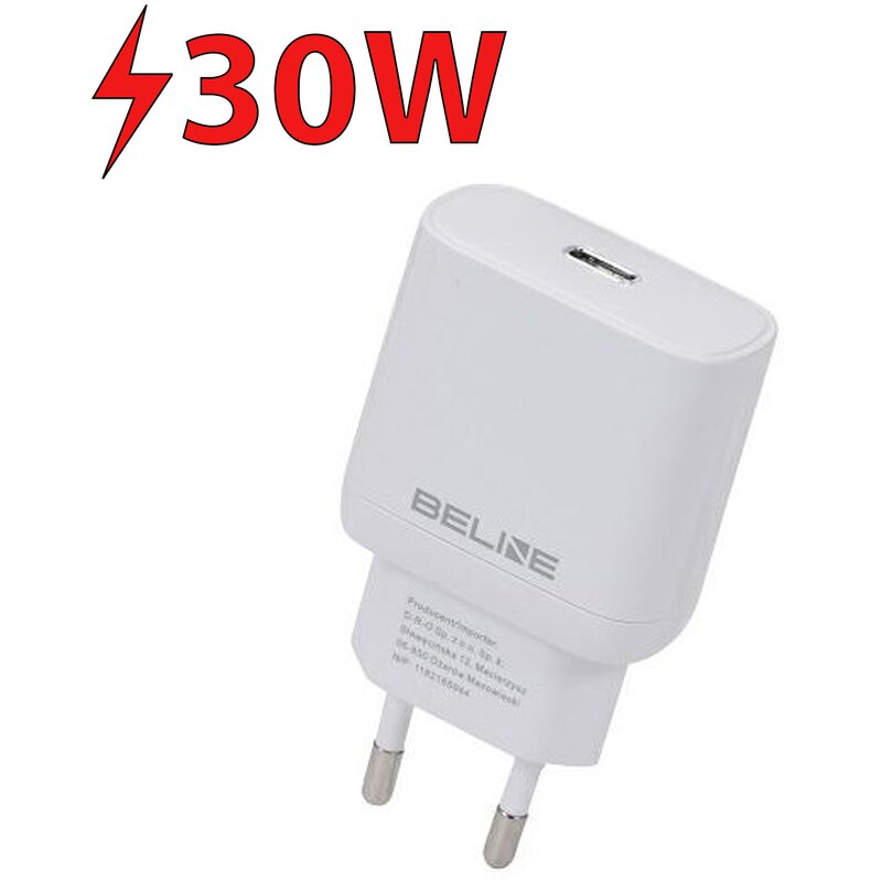 Ładowarka sieciowa BELINE BLNCW30 GaN 30W Biały ładowarka do telefonu USB-C