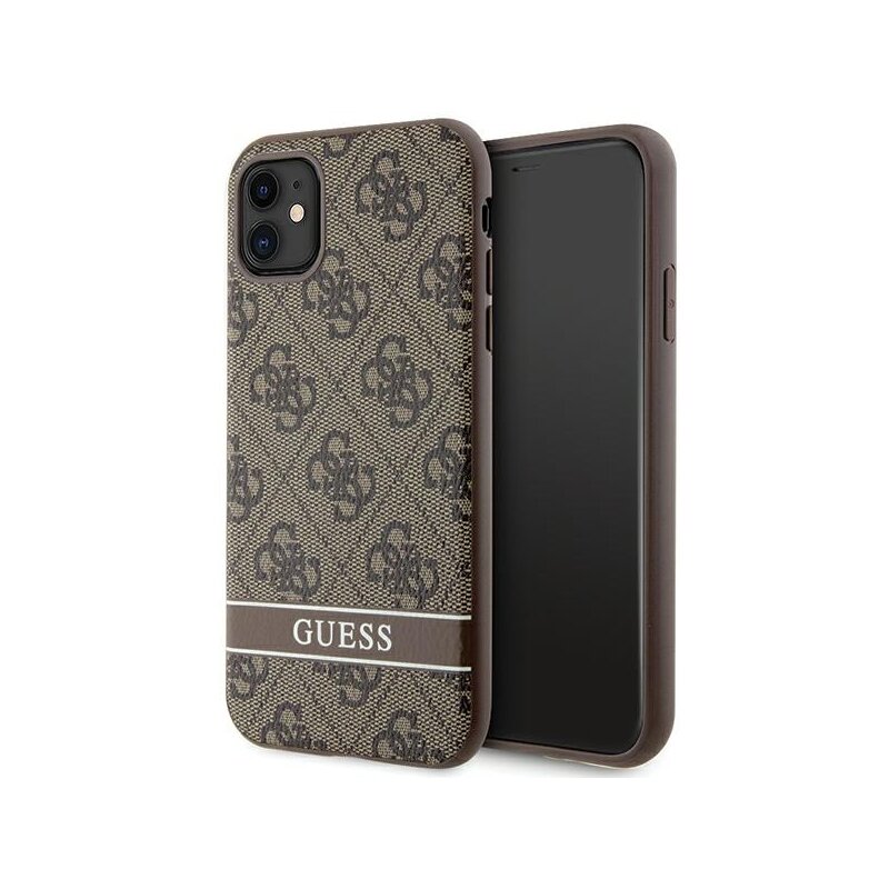 Etui GUESS 4G Stripe do Apple iPhone 11/Xr Brązowy