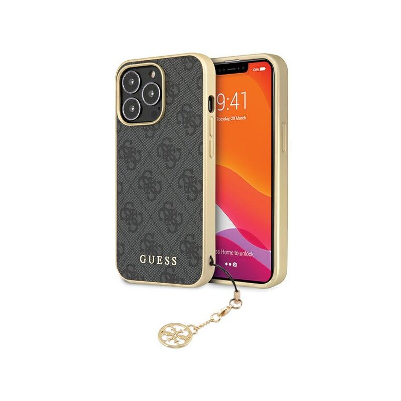 Etui GUESS 4G Charm do Apple iPhone 14 Pro Max Szary