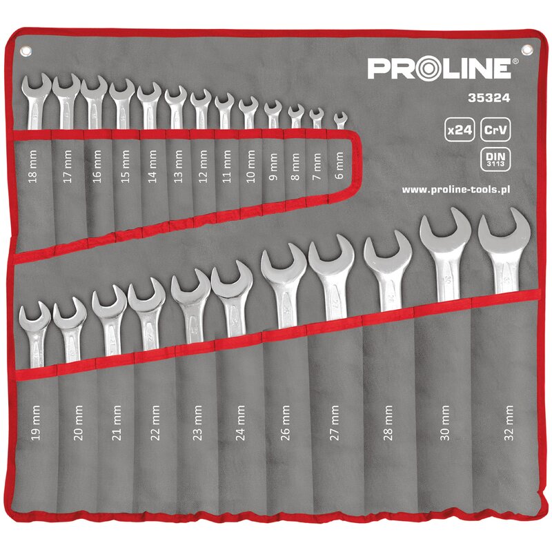 Zestaw kluczy płasko-oczkowych PROLINE 35324 (24 sztuki)