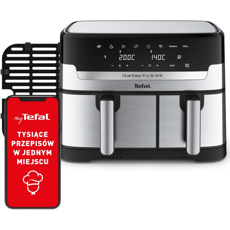 Tefal Dual Easy Fry & Grill EY905D 2700W 8,3l Aplikacja mobilna