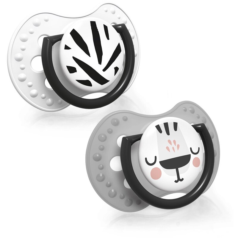 Smoczek LOVI Salt & Pepper 22/879 6-18 m Szary (2 sztuki)