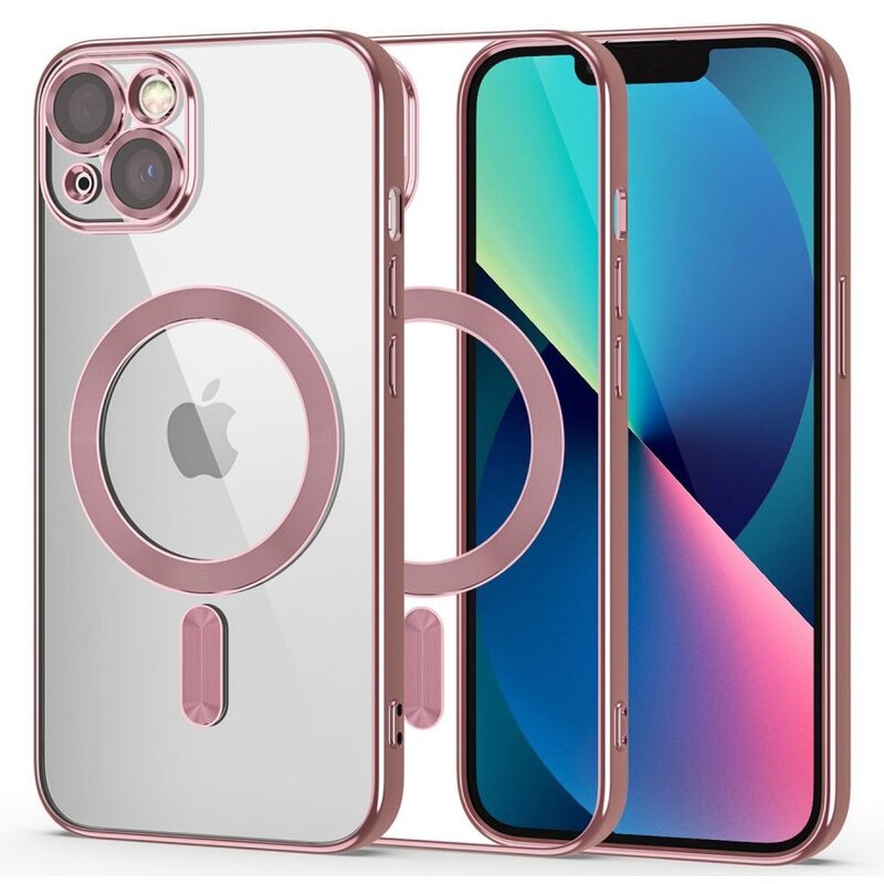 Etui TECH-PROTECT MagShine Magsafe do Apple iPhone 13 Różowe złoto
