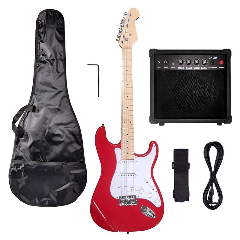 Gitara elektryczna NN EG SET RED Stratocaster Czerwony