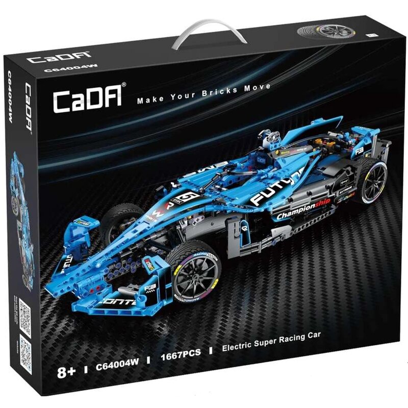 Klocki plastikowe CADA Make Your Bricks Move Samochód sportowy Formula E wyścigówka C64004W