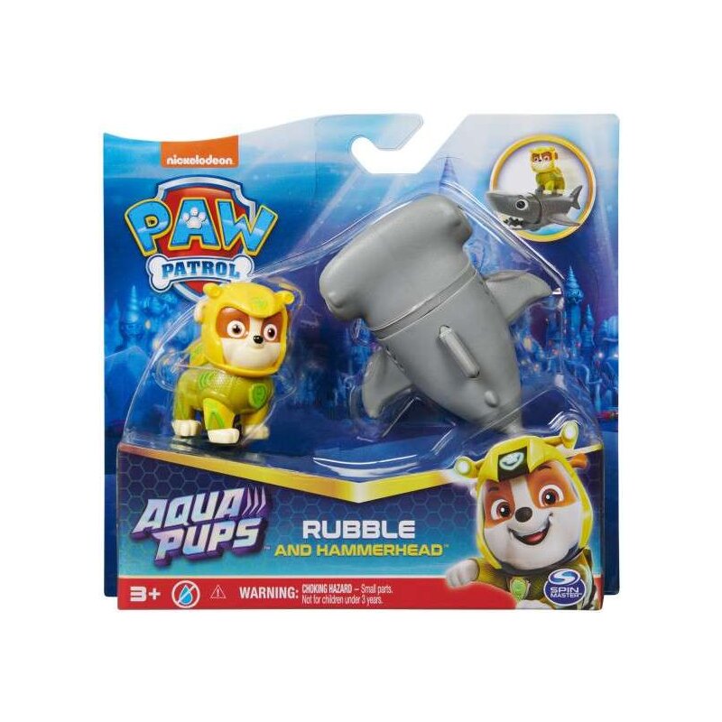 Zestaw figurek SPIN MASTER Psi Patrol Aqua Pups Rubble i ryba Młot
